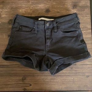 black jean shorts